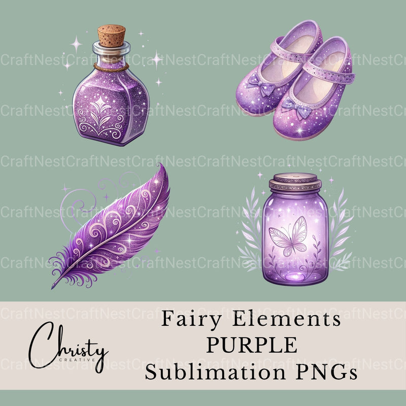 Fairy Purple Clipart Bundle - CraftNest - Digital Crafting and Art