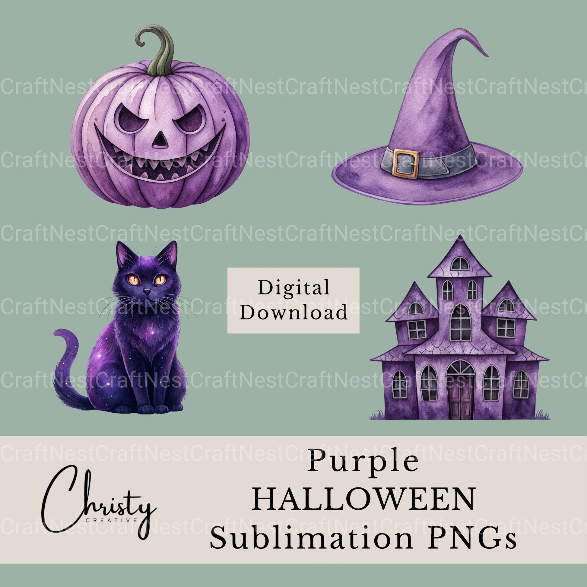 Halloween Purple Clipart Bundle - CraftNest - Digital Crafting and Art