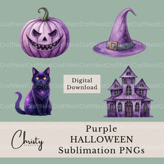 Halloween Purple Clipart Bundle - CraftNest - Digital Crafting and Art