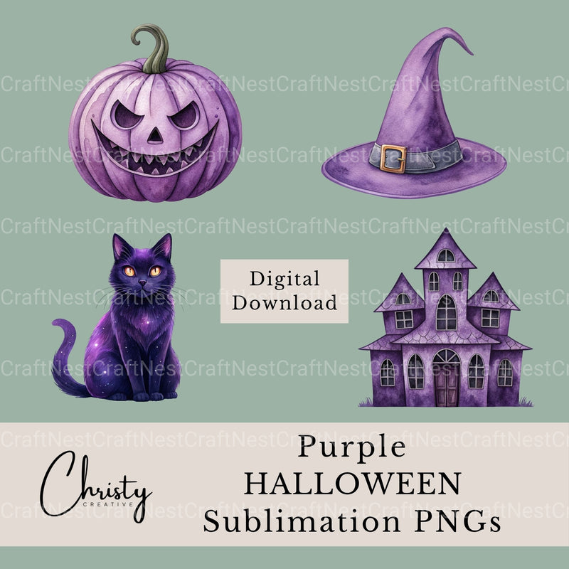 Halloween Purple Clipart Bundle - CraftNest - Digital Crafting and Art