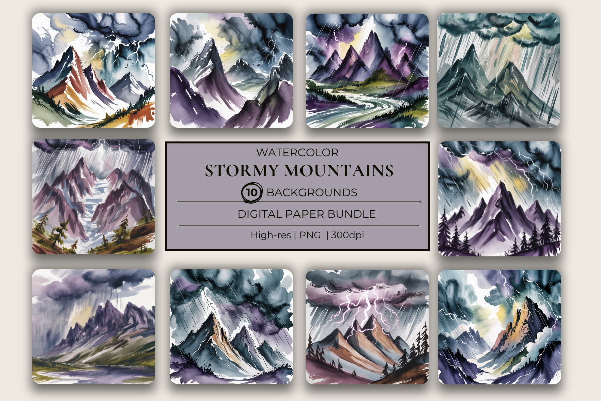 Stormy Mountains Background Papers