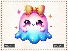 Coquette Cute Ghost With Bow Clipart Bundle - CraftNest - Digital Crafting and Art