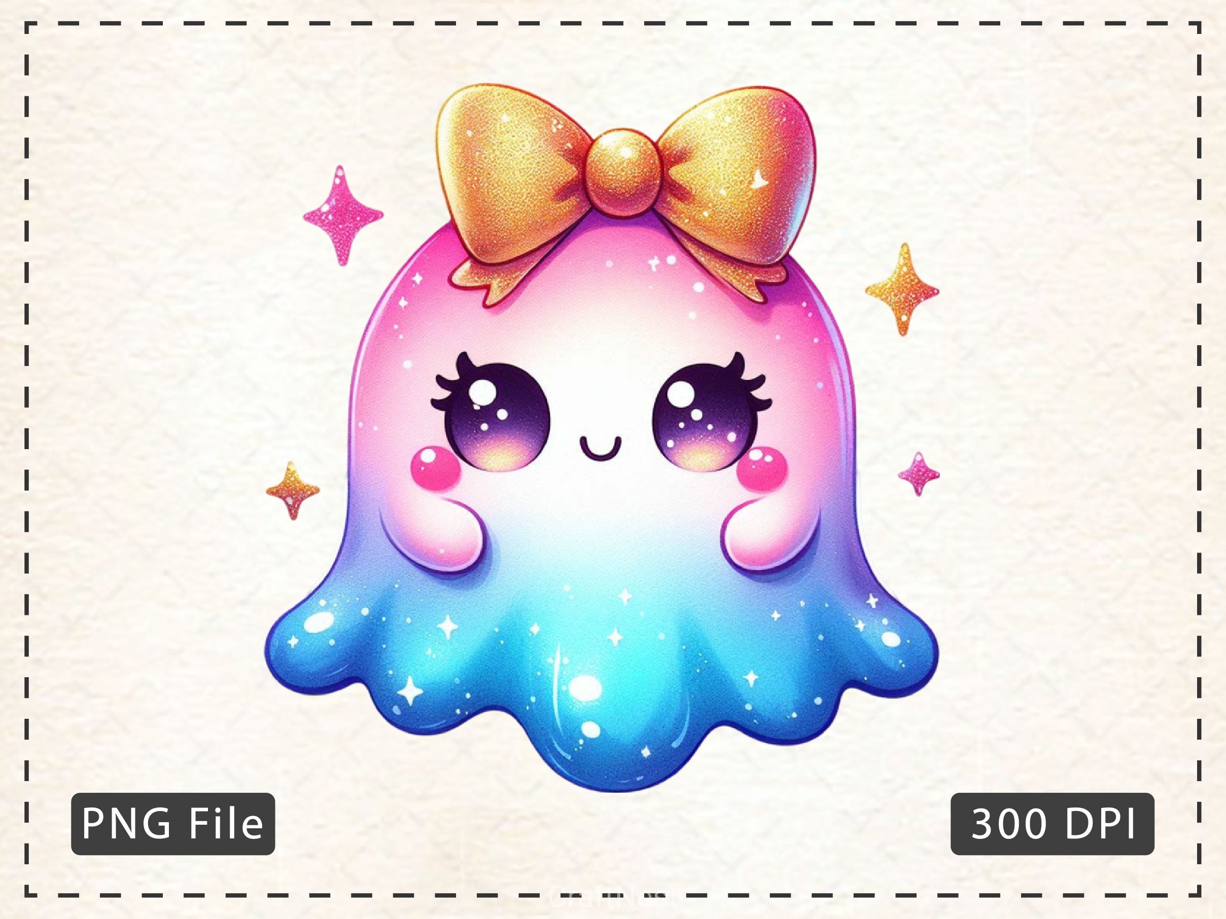 Coquette Cute Ghost With Bow Clipart Bundle - CraftNest - Digital Crafting and Art