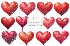 Glitter Heart Valentines Day Clipart Bundle - CraftNest - Digital Crafting and Art