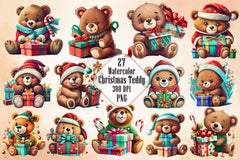Christmas Teddy Bear Clipart Bundle 2 - CraftNest - Digital Crafting and Art