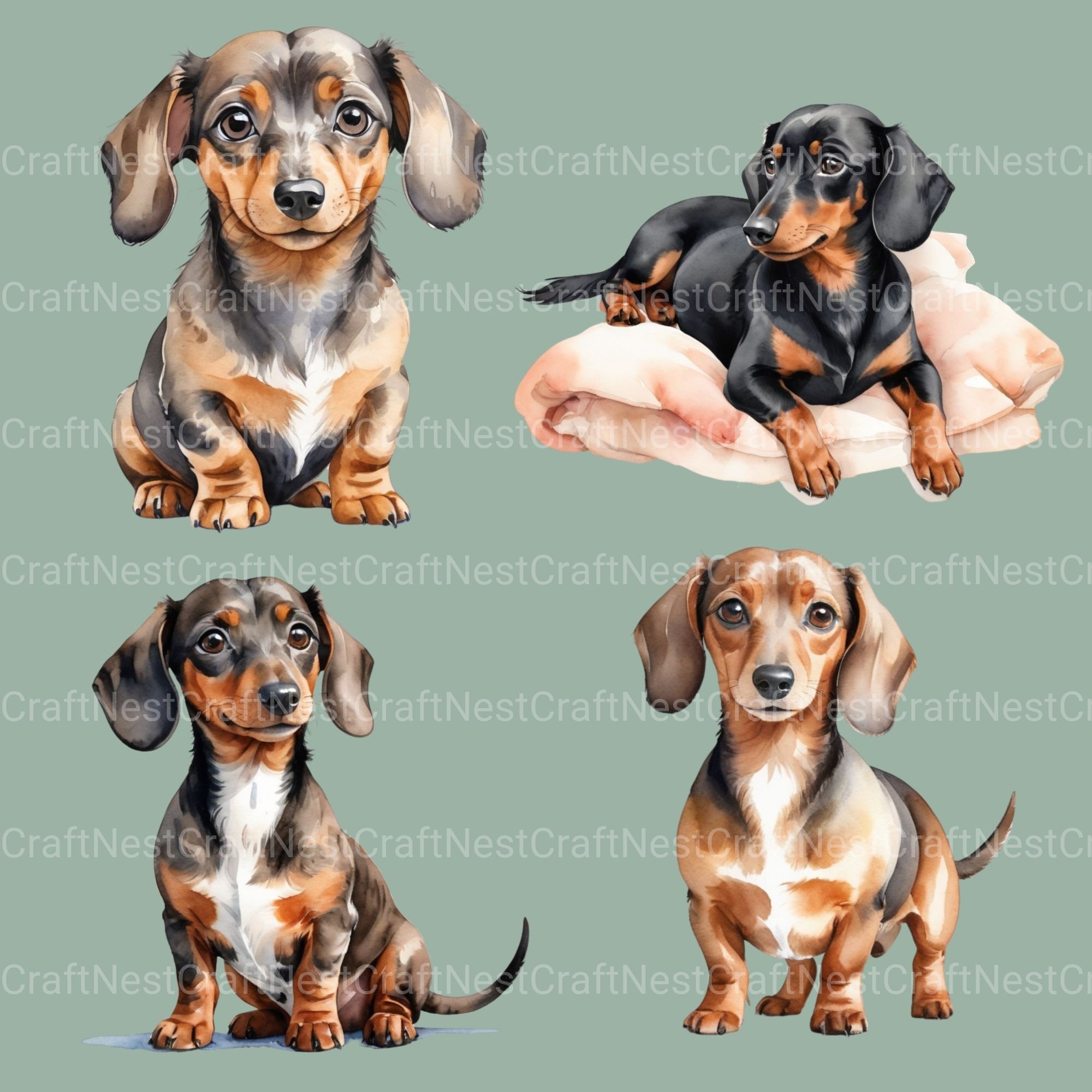 Dachshunds Updated Clipart Bundle - CraftNest - Digital Crafting and Art