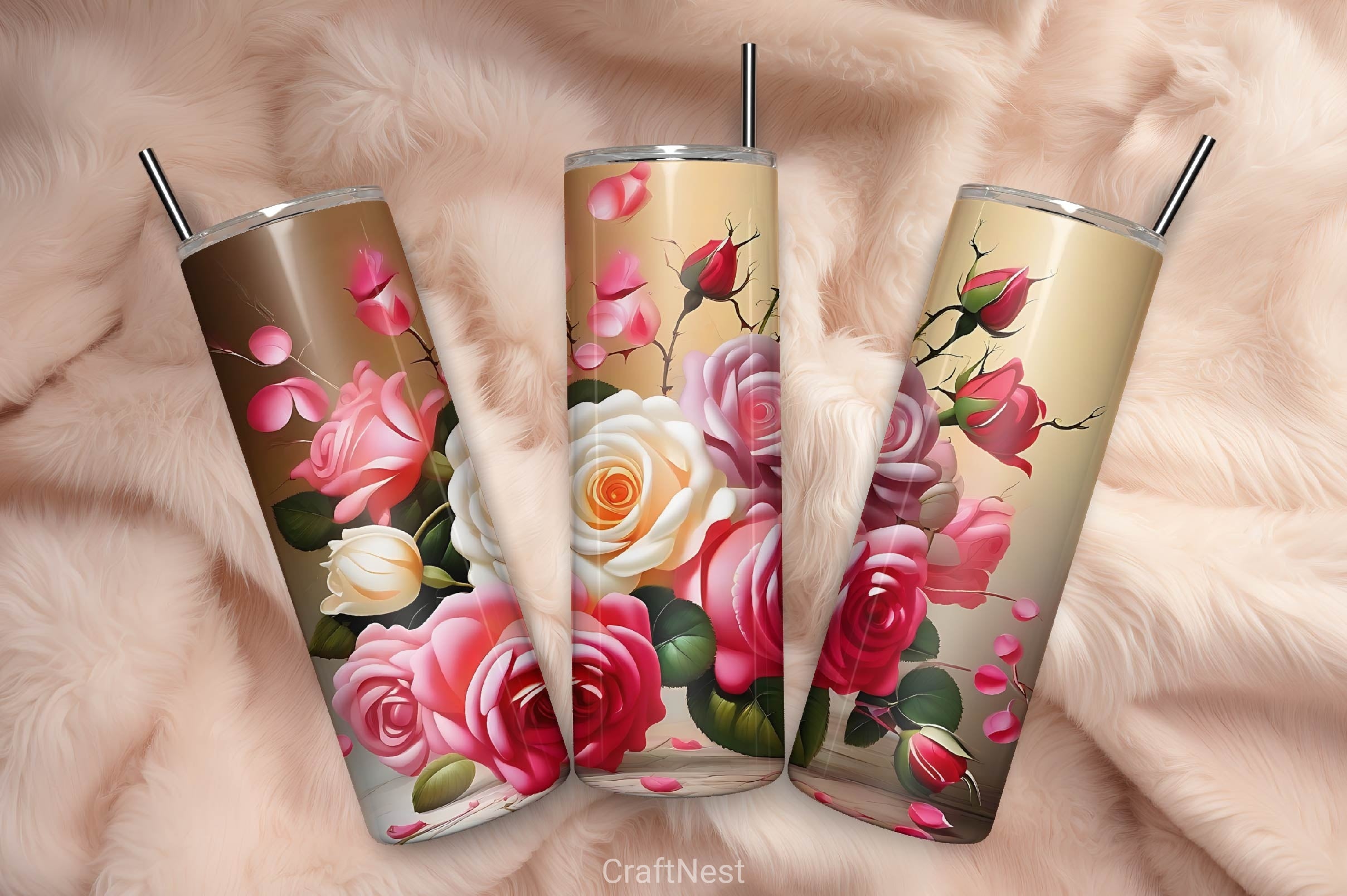 Flower Tumbler Wrap Bundle 26 - CraftNest - Digital Crafting and Art