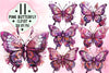 Pink Butterfly Clipart Bundle