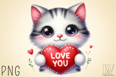 Love You Cat Valentine's Clipart Bundle 3 - CraftNest - Digital Crafting and Art