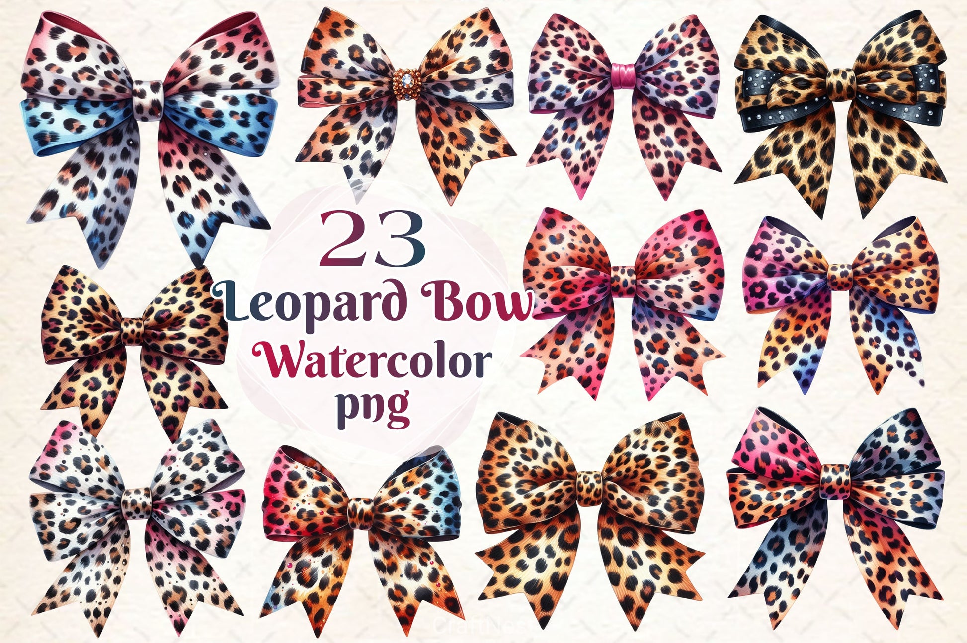 Leopard Bows Clipart Bundle - CraftNest - Digital Crafting and Art