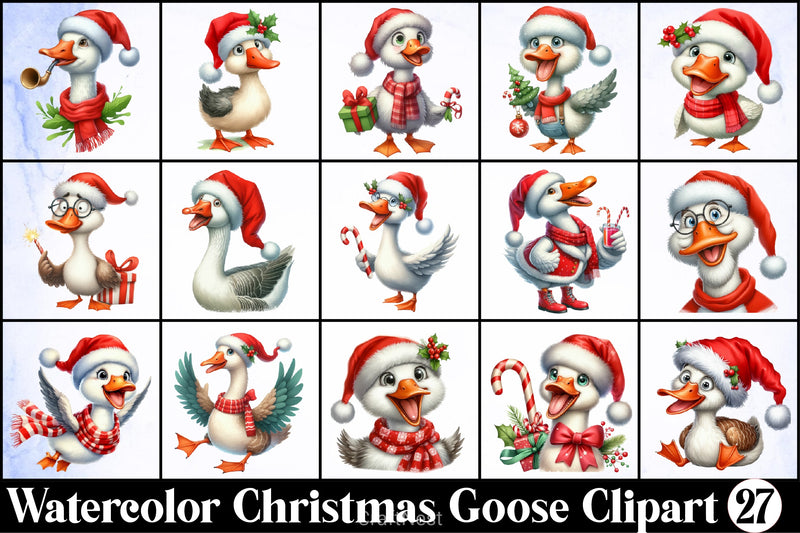 Christmas Goose Clipart Bundle - CraftNest - Digital Crafting and Art