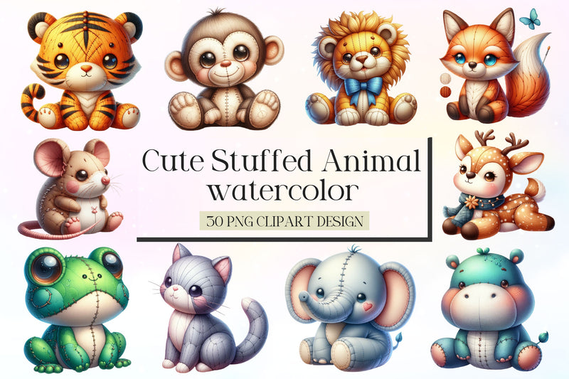 Cute Stuffed Animal Clipart Bundle - CraftNest - Digital Crafting and Art