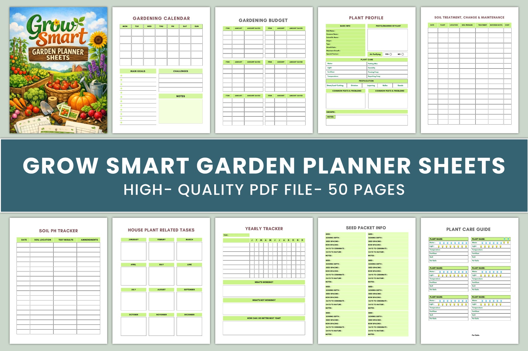Grow Smart Garden Sheets Planner