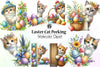 Easter Cat Peeking Clipart Bundle