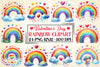Valentine's Day Rainbow Clipart Bundle