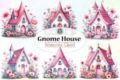 Gnome House Clipart Bundle - CraftNest - Digital Crafting and Art