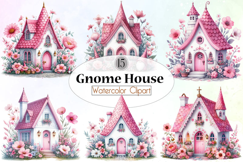 Gnome House Clipart Bundle - CraftNest - Digital Crafting and Art