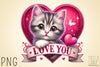 Love You Cat Valentine's Day Clipart Bundle 1