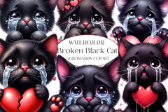 Broken Black Cat Clipart Bundle - CraftNest - Digital Crafting and Art