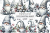 Silver Christmas Gnomes Clipart Bundle