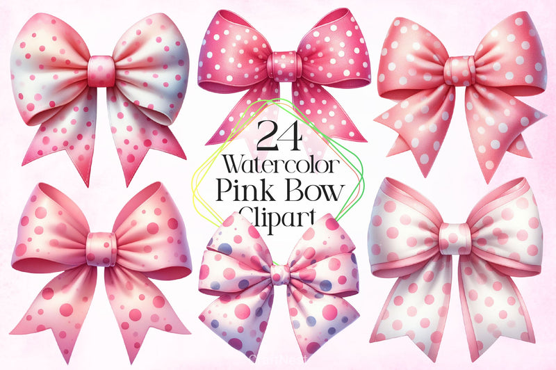 Pink Bow Clipart Bundle - CraftNest - Digital Crafting and Art