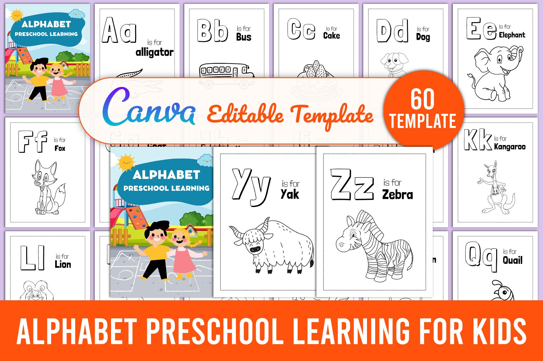 Alphabet Preschool Learning Planner for Kids
