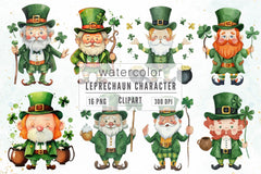 Leprechaun Cartoon Character Clipart Bundle 2 - CraftNest - Digital Crafting and Art