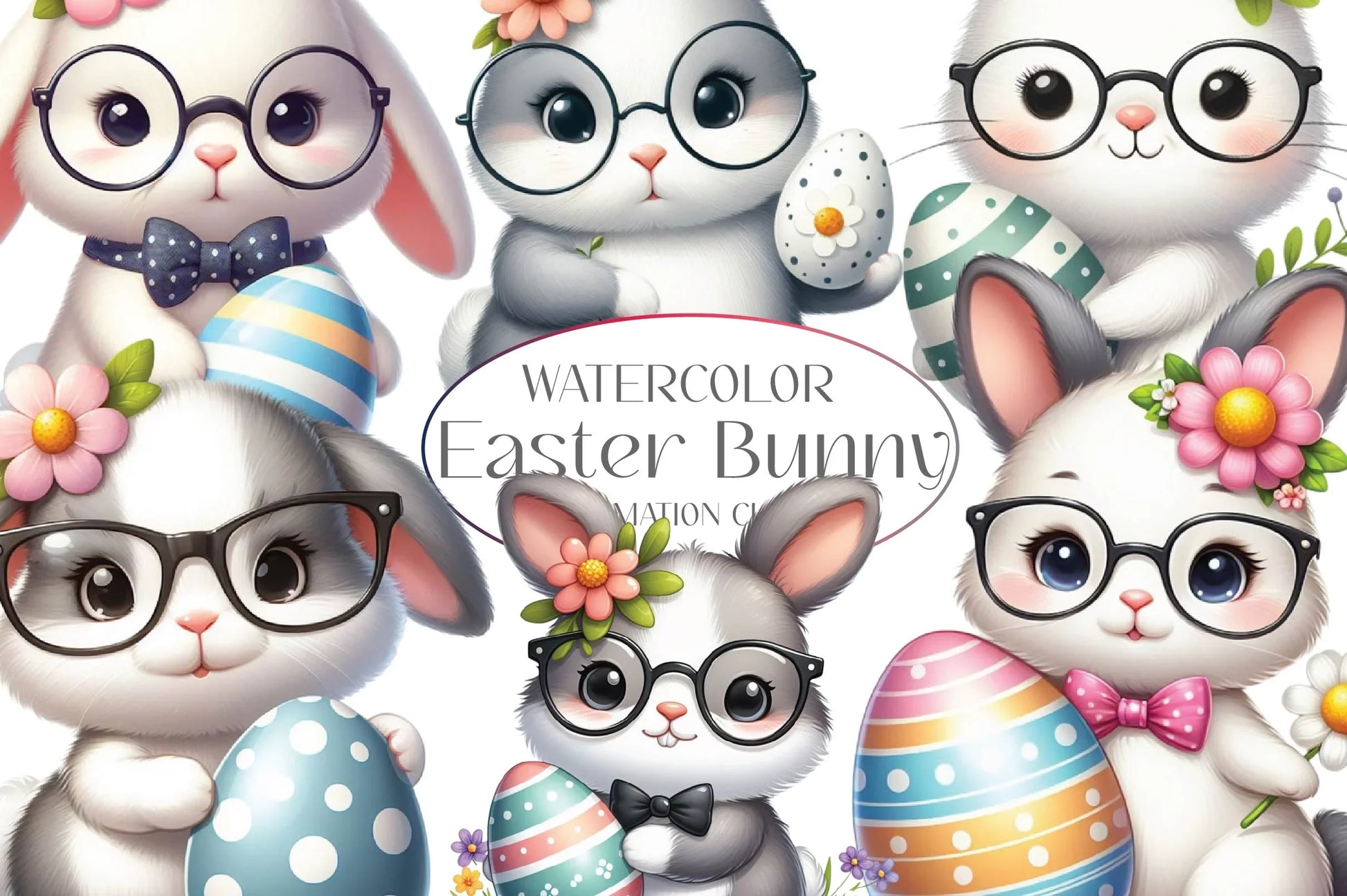 Easter Bunny Clipart Bundle 4 - CraftNest - Digital Crafting and Art