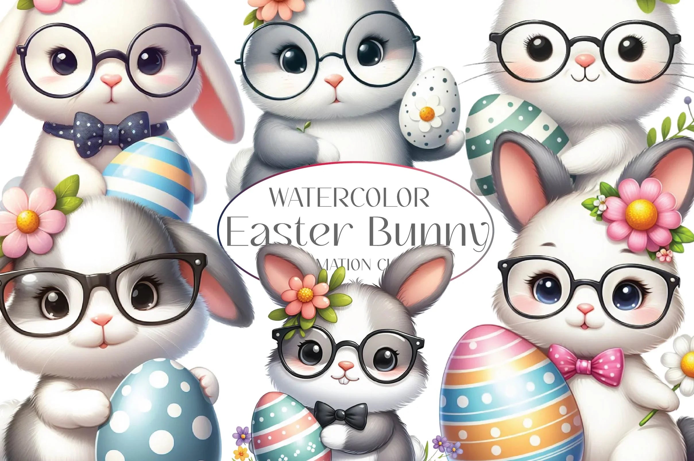 Easter Bunny Clipart Bundle 4 - CraftNest - Digital Crafting and Art