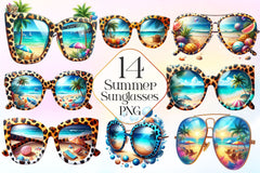 Summer Sunglasses With Beach Clipart Bundle - CraftNest - Digital Crafting and Art