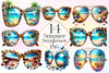 Summer Sunglasses With Beach Clipart Bundle