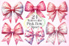 Pink Bow Clipart Bundle