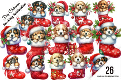 Dog Christmas Stocking Clipart Bundle - CraftNest - Digital Crafting and Art