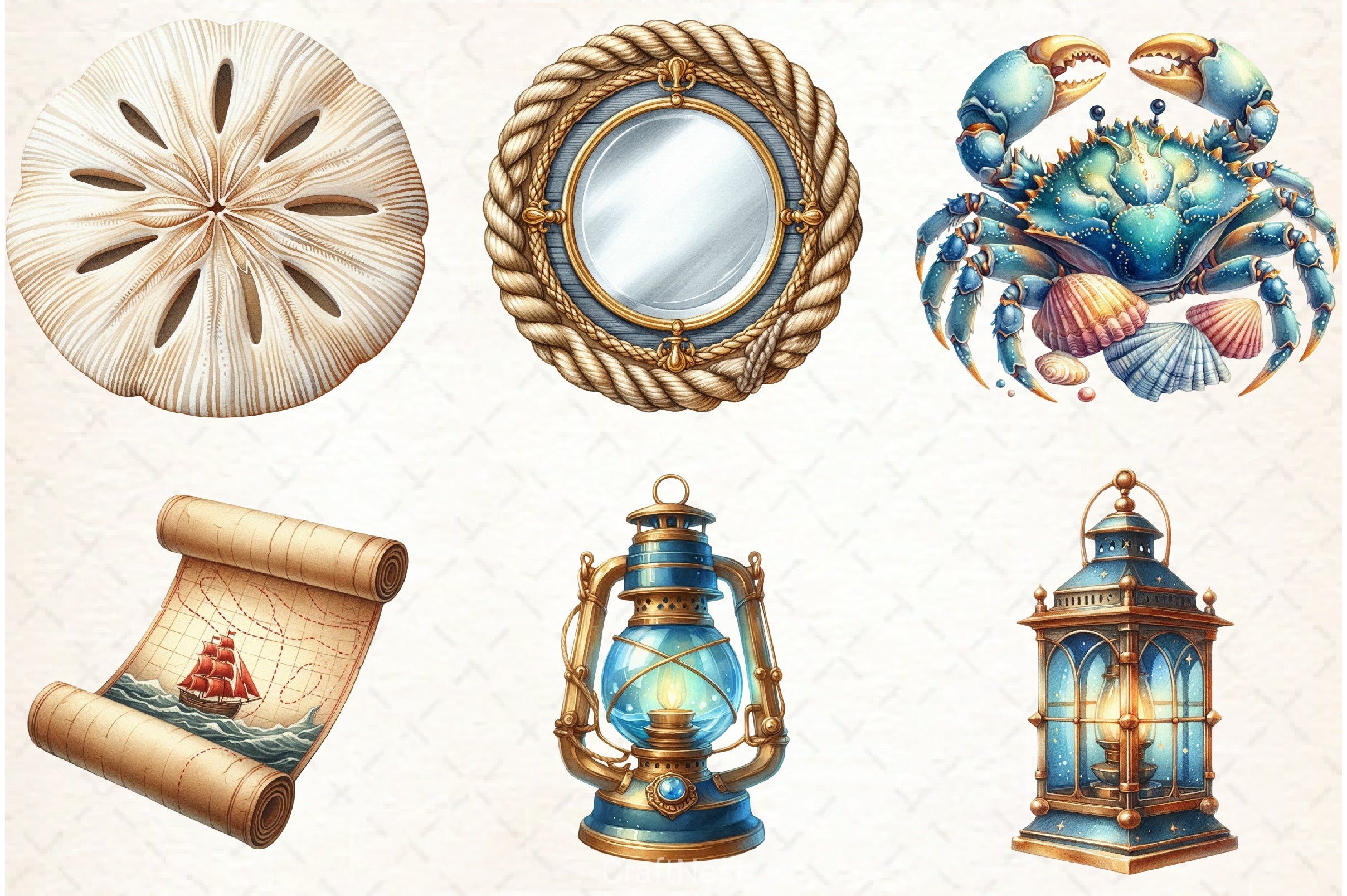 Nautical Decor Clipart Bundle - CraftNest - Digital Crafting and Art