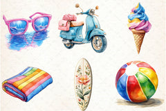 Colorful Summer Clipart Set - CraftNest - Digital Crafting and Art