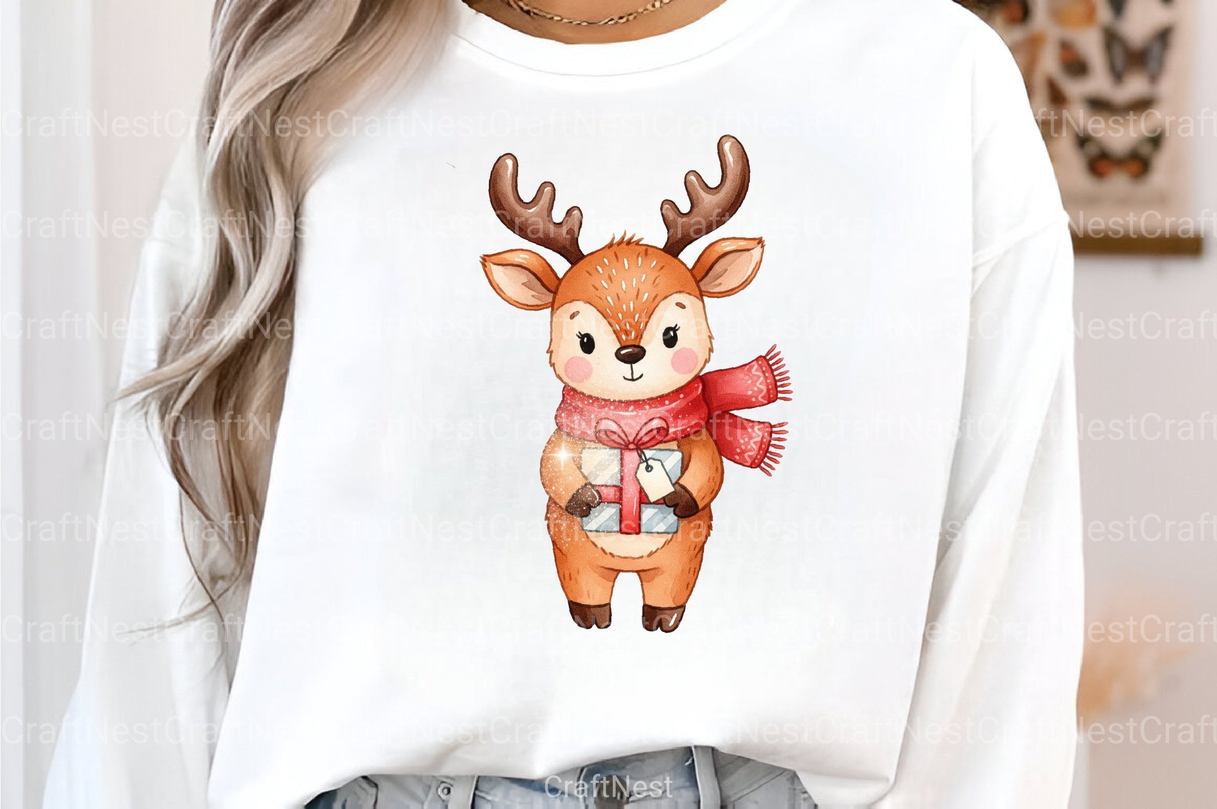 Quirky Funny Christmas Reindeer Clipart Bundle - CraftNest - Digital Crafting and Art