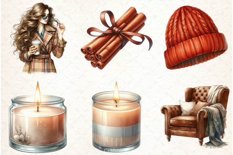 Autumn Cozy Fall Clipart Bundle - CraftNest - Digital Crafting and Art
