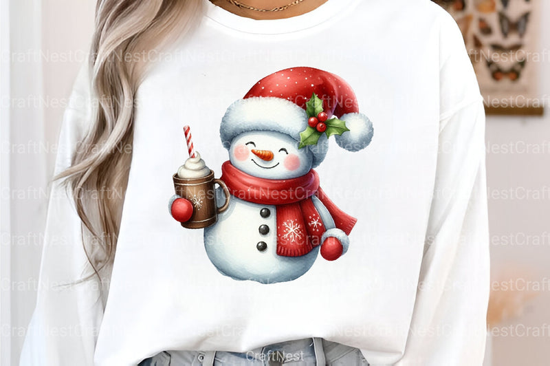 Christmas Blue Snowman Clipart Bundle - CraftNest - Digital Crafting and Art