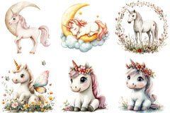 White Unicorns Clipart - CraftNest - Digital Crafting and Art