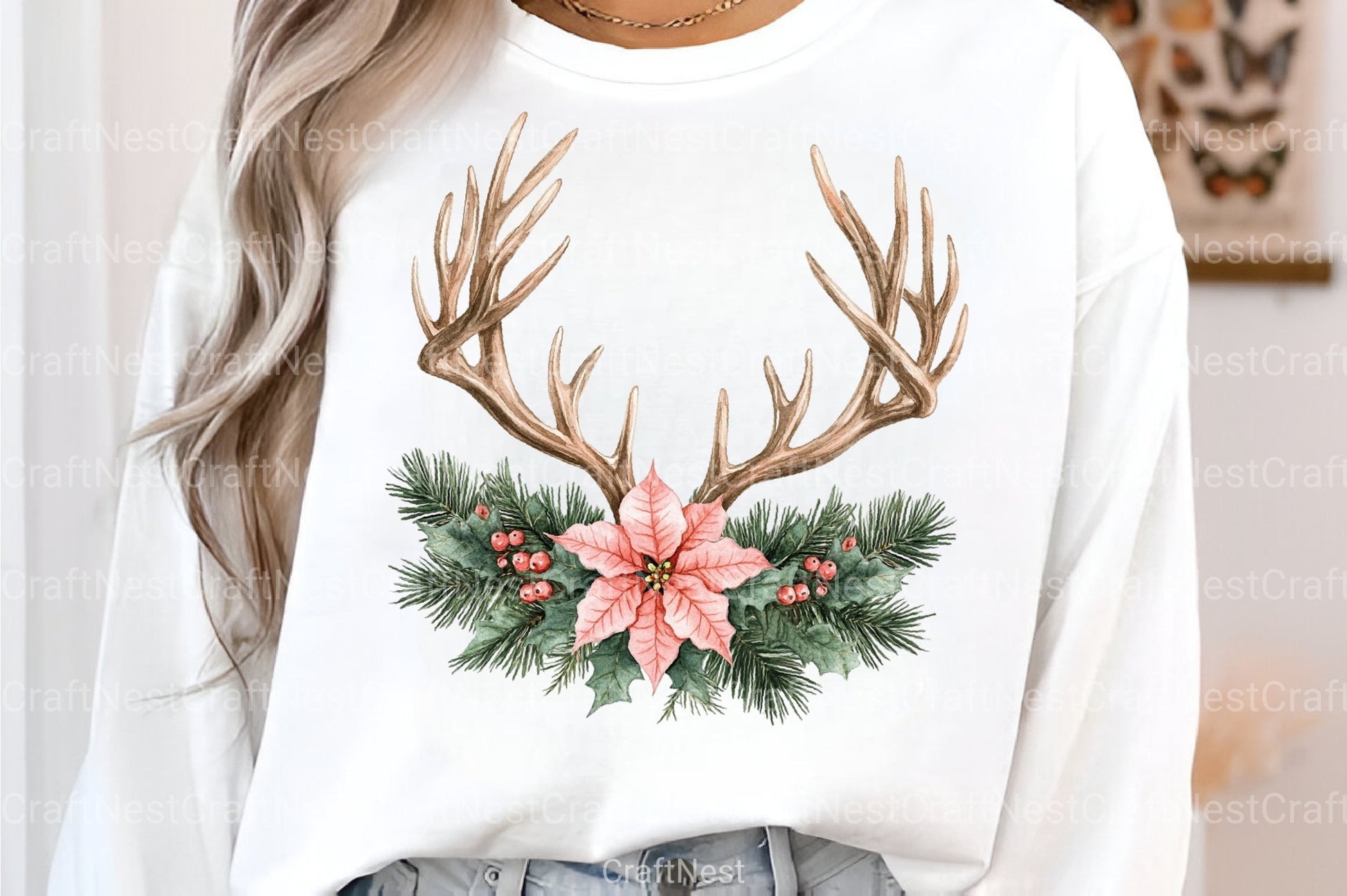 Christmas Antlers Clipart Bundle - CraftNest - Digital Crafting and Art