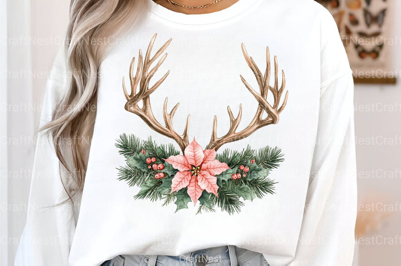 Christmas Antlers Clipart Bundle - CraftNest - Digital Crafting and Art