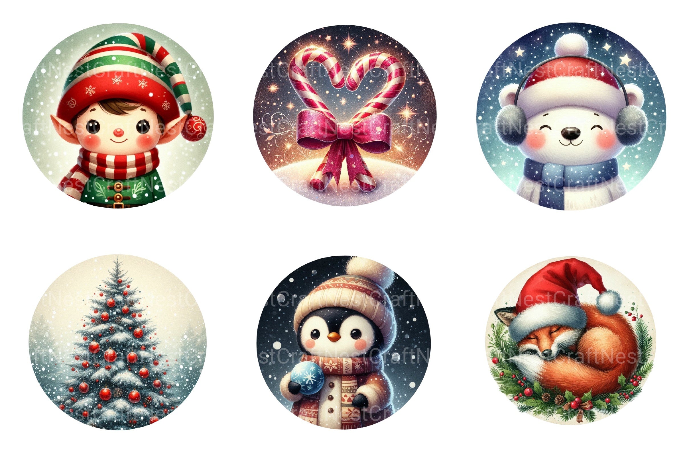 Christmas Ornament & Photo Memorial Design Keyfob Clipart Bundle - CraftNest - Digital Crafting and Art