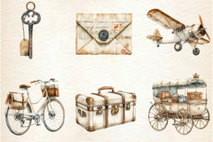 Antique Ivory Travel Clipart Bundle 2 - CraftNest - Digital Crafting and Art