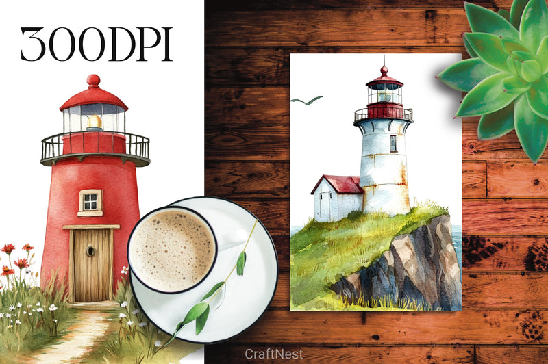 Summer Lighthouses Clipart Bundle - CraftNest - Digital Crafting and Art