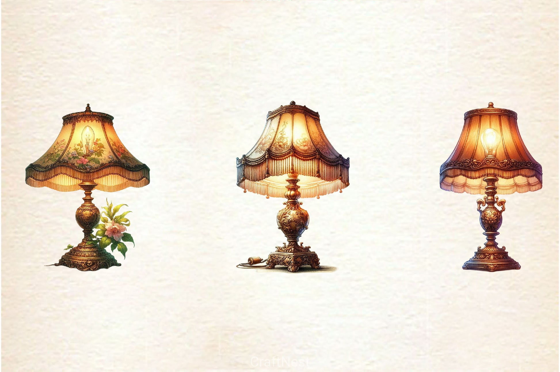 Victorian Lamp Clipart Bundle - CraftNest - Digital Crafting and Art