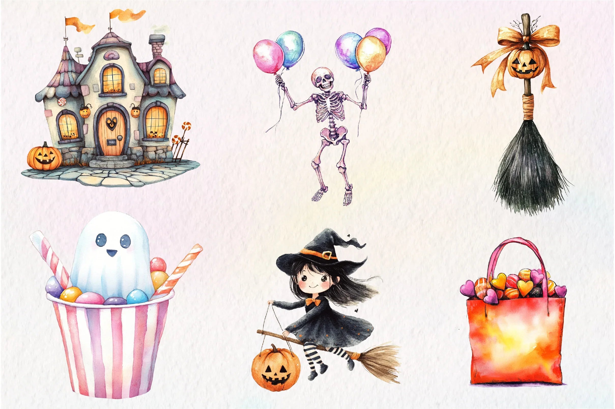 Cute Halloween Set Clipart Bundle 2 - CraftNest - Digital Crafting and Art
