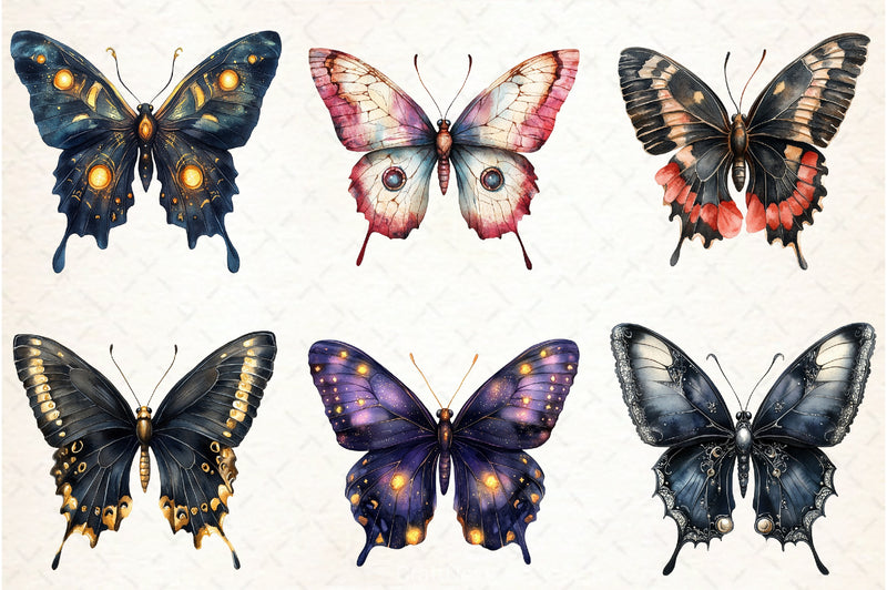 Gothic Butterfly Clipart Bundle 4 - CraftNest - Digital Crafting and Art