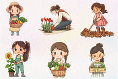 Gardening Girl Clipart Bundle - CraftNest - Digital Crafting and Art