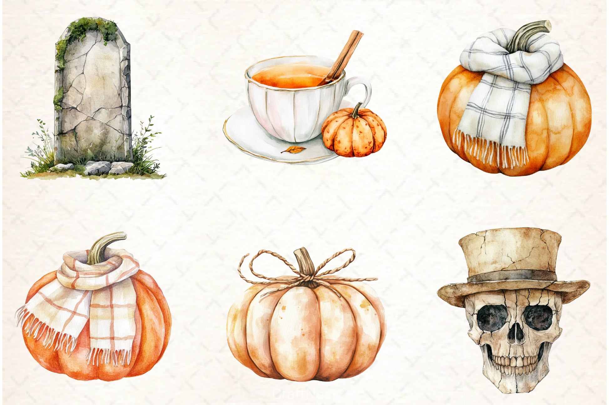 Neutral Halloween Clipart Bundle 6 - CraftNest - Digital Crafting and Art