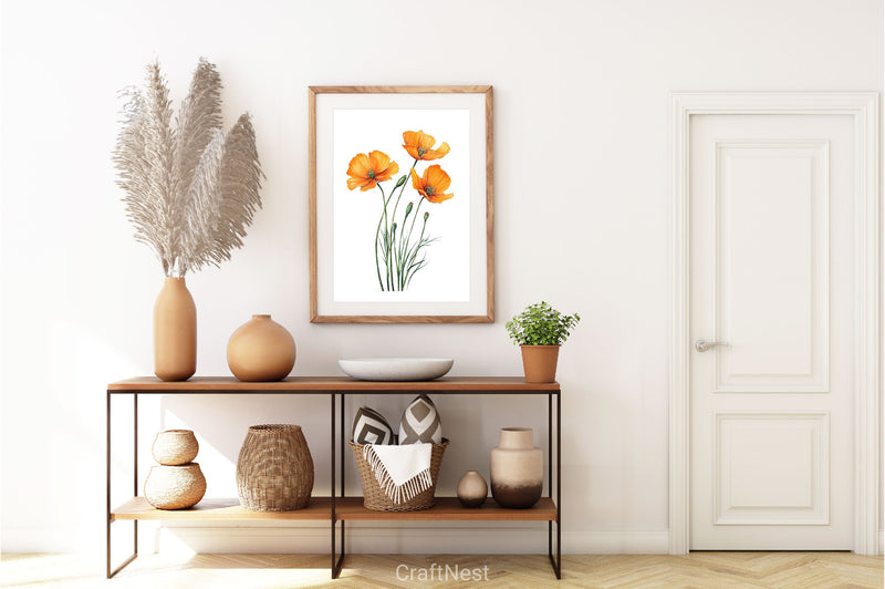 Wild Floral Orange Flowers Clipart Bundle - CraftNest - Digital Crafting and Art